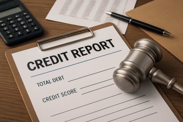 credit report on a table graphic