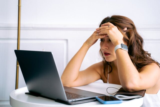 woman using a laptop